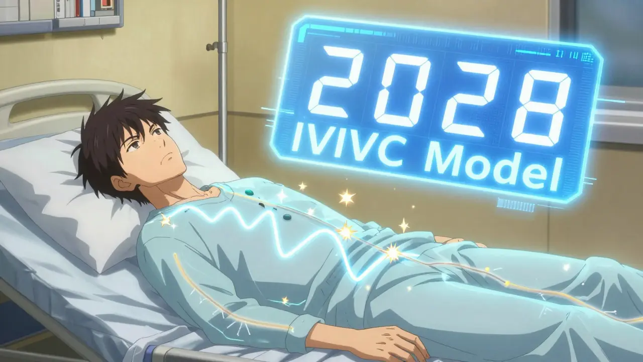 A patient’s translucent body showing uneven drug release versus a smooth brand profile, with seizure sparks.